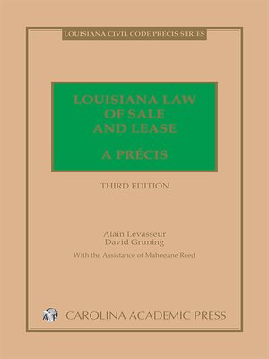 cover image of Louisiana Law of Sale and Lease: A Precis